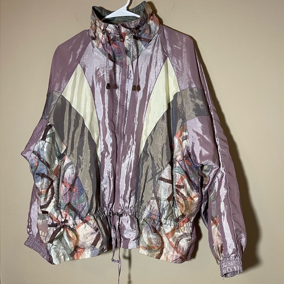 newyork Jackets & Blazers - Vintage 90s lilac patterned bomber windbreaker
